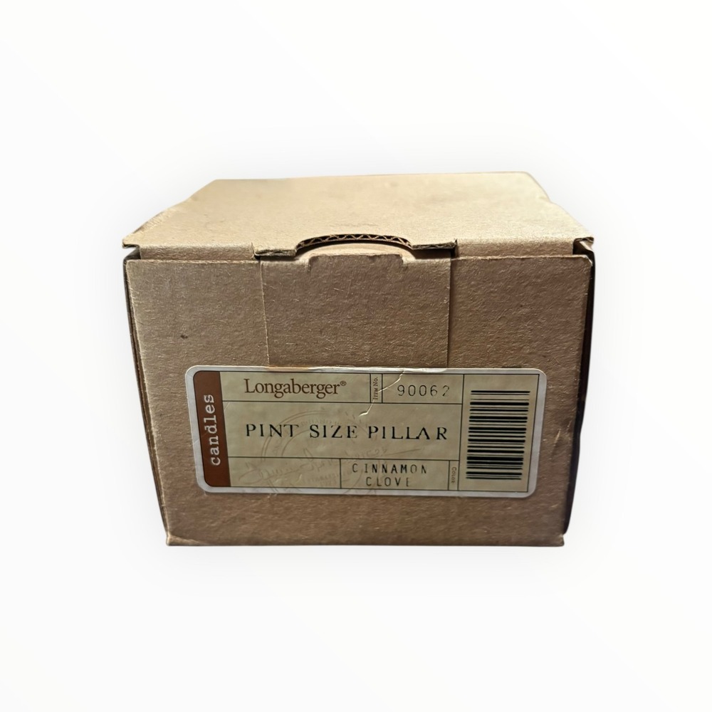 Longaberger Pint Size Pillar Candle Cinnamon Clove Scent Red New in Box